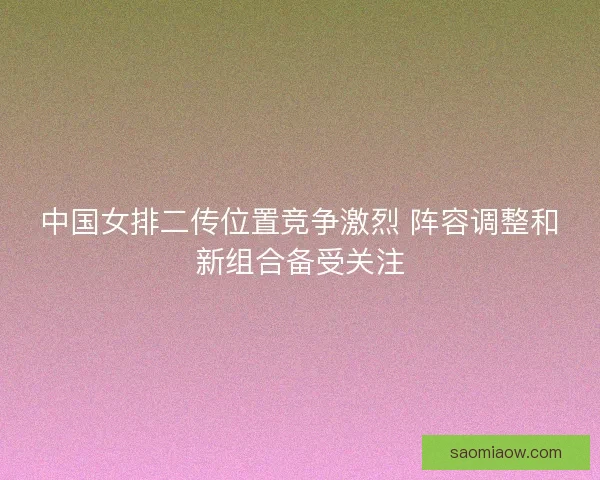 中国女排二传位置竞争激烈 阵容调整和新组合备受关注