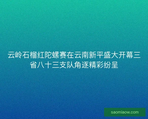 云岭石榴红陀螺赛在云南新平盛大开幕三省八十三支队角逐精彩纷呈