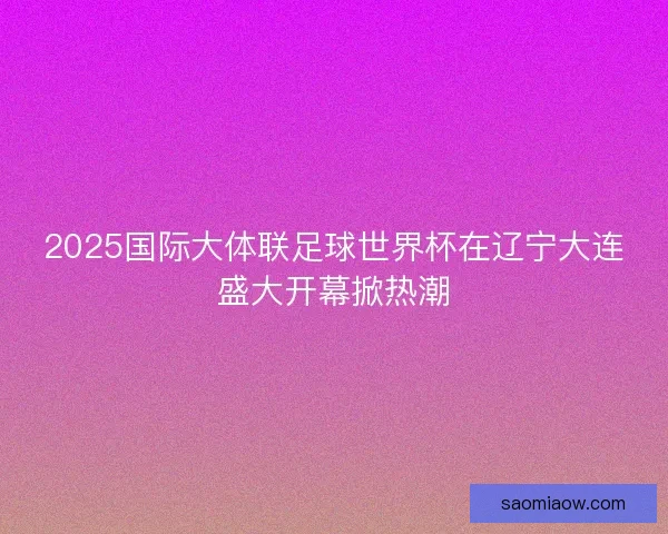 2025国际大体联足球世界杯在辽宁大连盛大开幕掀热潮